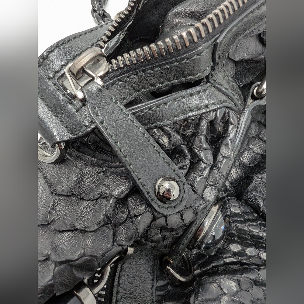 Authentic Gucci Galaxy Large Black Python Hobo Ba… - image 10